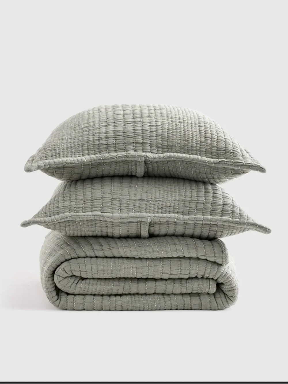 Quince Channel stitch quilt King SET with 2 King shams